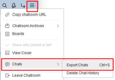 How to export KakaoTalk chat - Click More menu then Chat Content > Export Chat